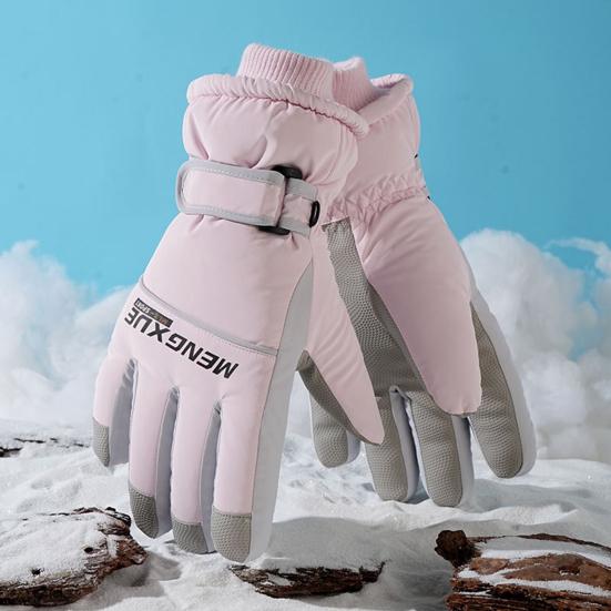 Зимние термоперчатки Водонепроницаемые ветрозащитные перчатки для сенсорных экранов с удлиненными манжетами Подкладка из бархата Теплые