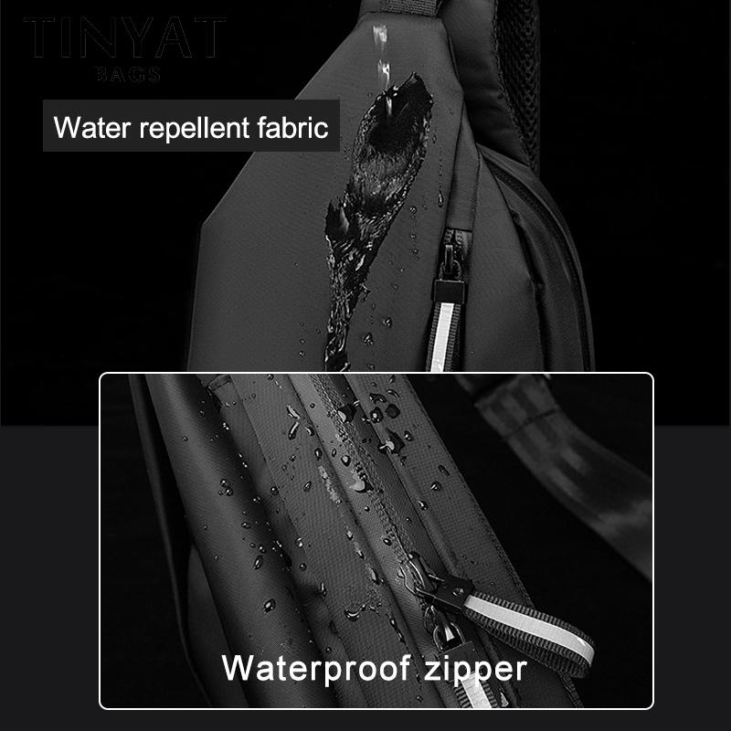 TINYAT Мужская нагрудная сумка Деловая дорожная сумка на плечо Спортивная мотоциклетная сумка Противоугонные сумки через плечо Сумка-мессенджер Посылка для воды