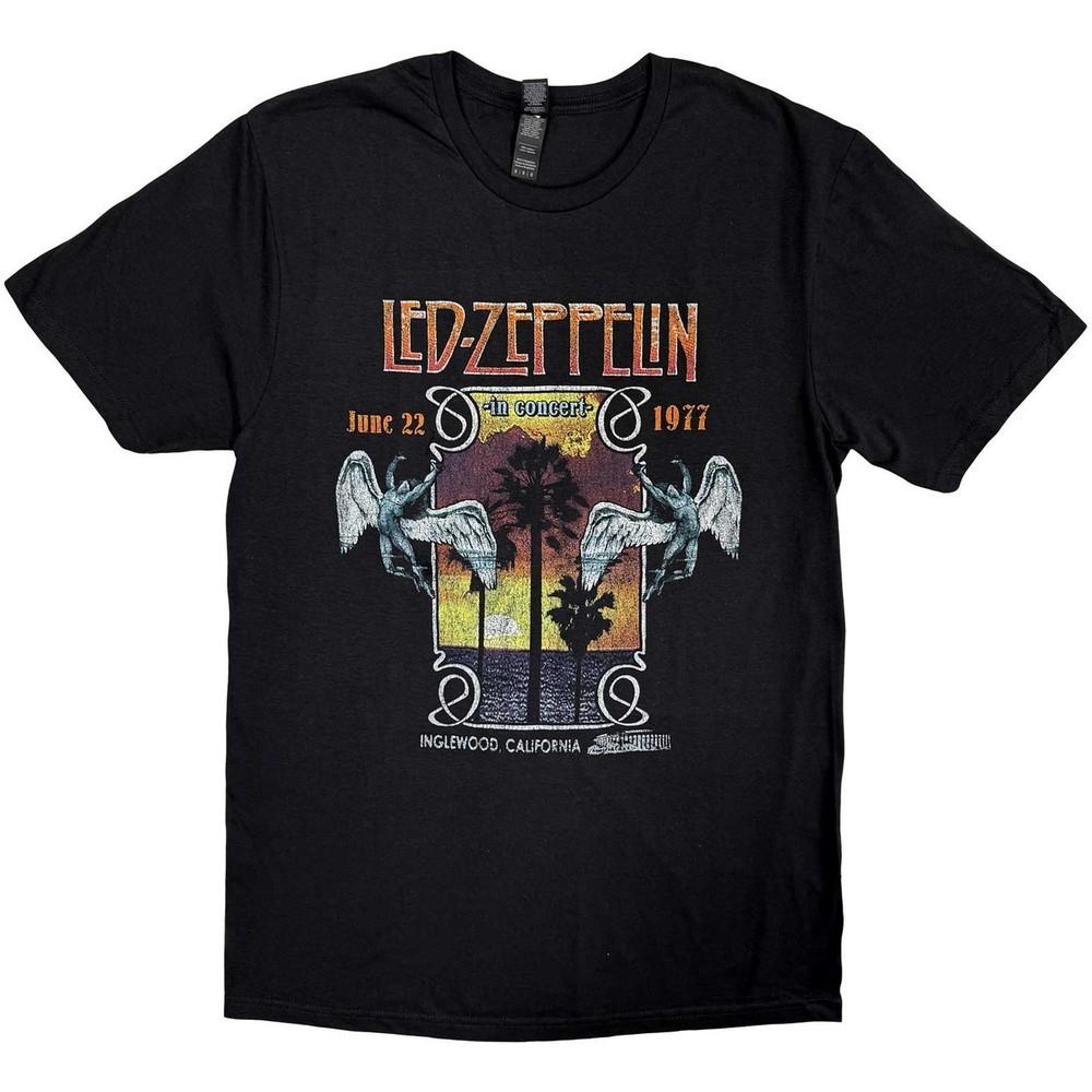 Футболка Led Zeppelin Инглвуд Рок-группа Новая Черная Официальная Унисекс Футболка