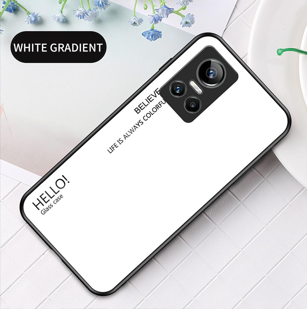 Для Realme 7 8 9 Pro + Narzo 30 50A 50i 50 Pro C11 C21 C15 GT Neo2 3 3T C31 4G 5G чехол с градиентом Aurora из закаленного стекла, мягкая рамка, задняя крышка, чехол для телефона