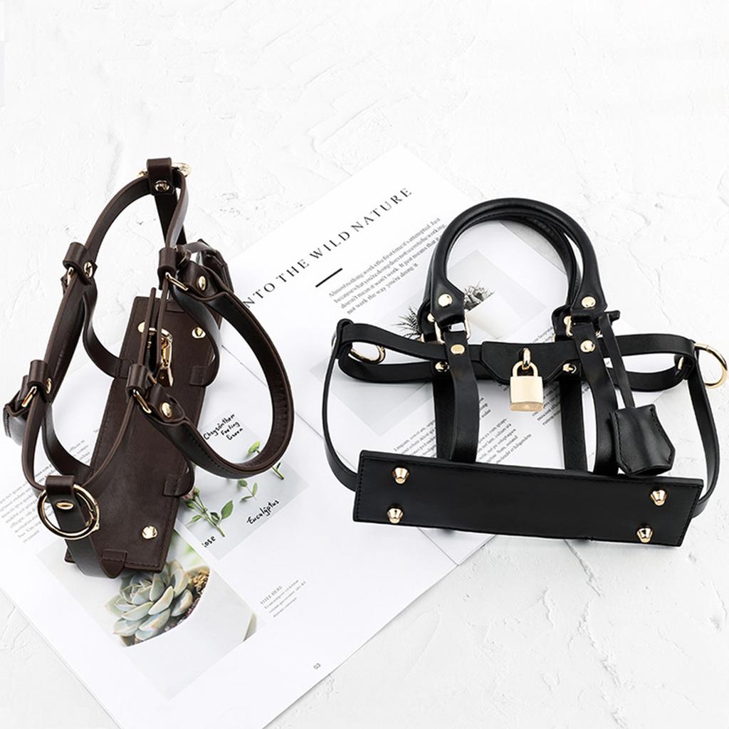 Роскошный полый набор сумки-тоут и сумки-мессенджера DIY Аксессуар для сумки кроссбоди PU Чехол Набор для преобразования для сумочки Черный/Кофе