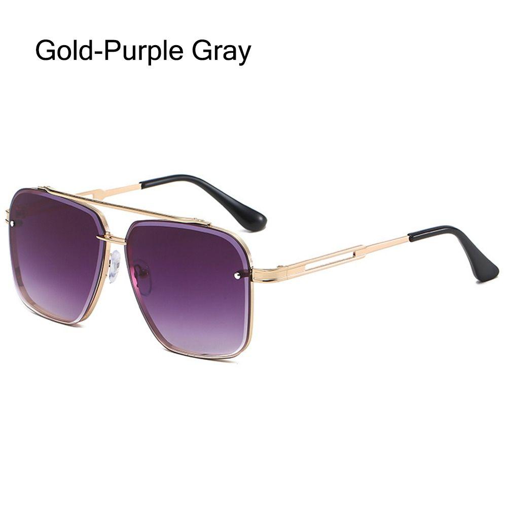 Big Metal Frame Gradient Sunglasses Classic Driving Oversized Square Sunglasses UV400 Protection Traveling Shades
