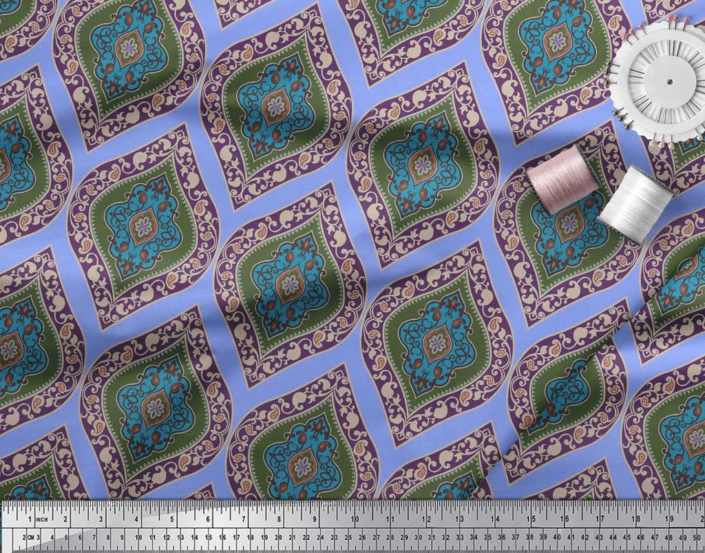 Soimoi Черная полиэфирная креповая ткань Бесшовная ткань с дамасским принтом по метрам 42 дюйма