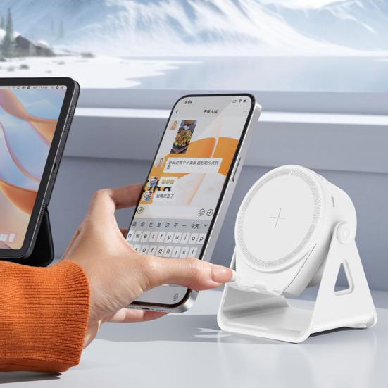 5-в-1 Датчик Bluetooth-совместимый Динамик с Держателем для Телефона Автовоспроизведение и 8 Цветов Подсветки Динамик Беспроводная Зарядка Регулируемая Подставка