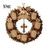 Easter Door Hanger Christian Bible Verse Christmas Wreath, Pine Cones Decor, Religious Faith Hope Love Decor Scripture Wreath for Front Wall