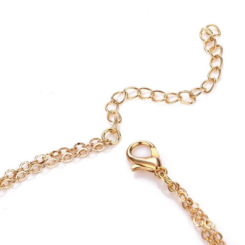 Simple Women's Fashion Multi-layer Chain Sequins Circle Pendant Choker Necklace Jewelry Accessories
