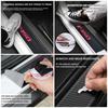 12X For F-150 Carbon Fiber Leather Car Door Sill Protector Step Plate Sticker