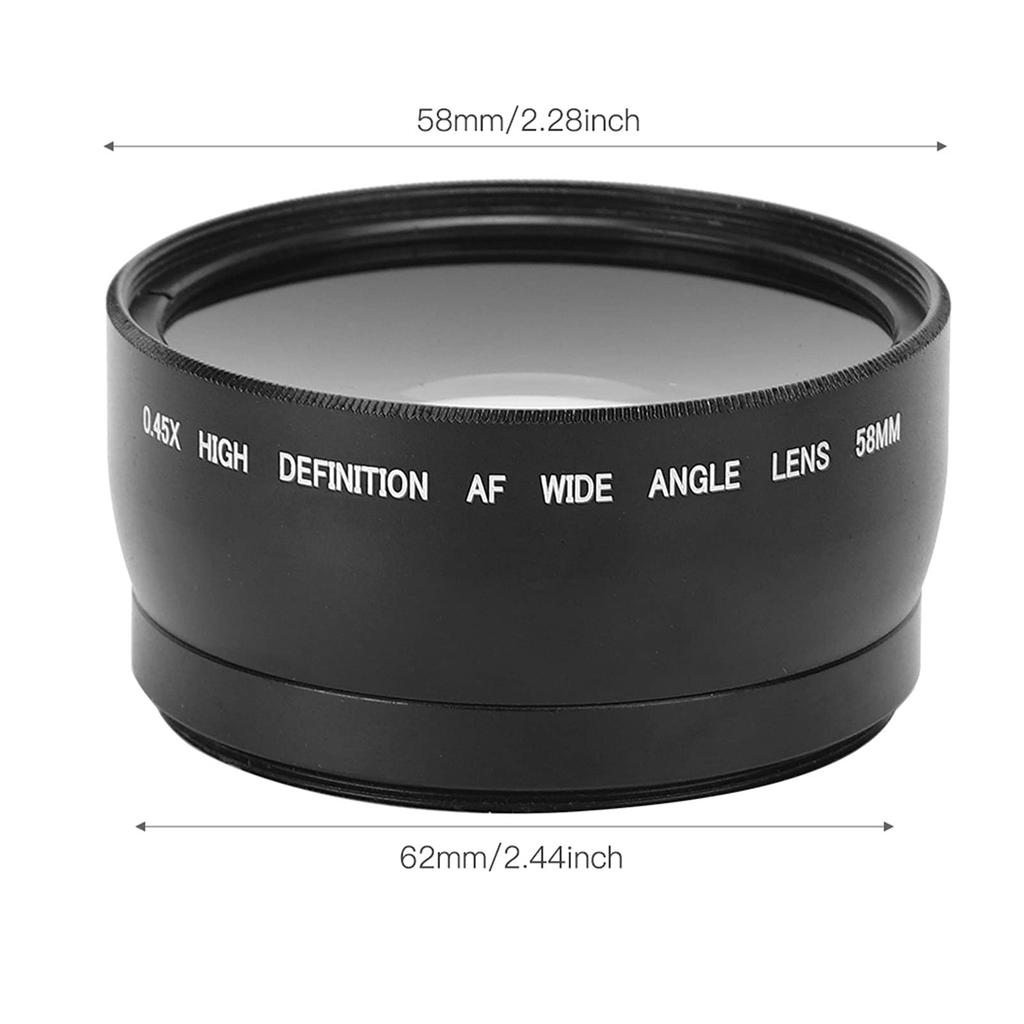 ASHA 58mm Camera Macro Lens for and Olympus Wide-Angle Lens, 0.45X Wide-Angle Canon, Nikon, Sony,