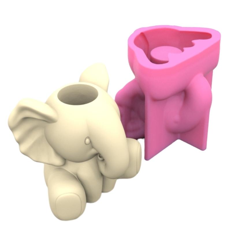 Форма в форме слона, форма для сочных цветов, силиконовые формы, форма для держателя карандашей в виде животных для энтузиастов