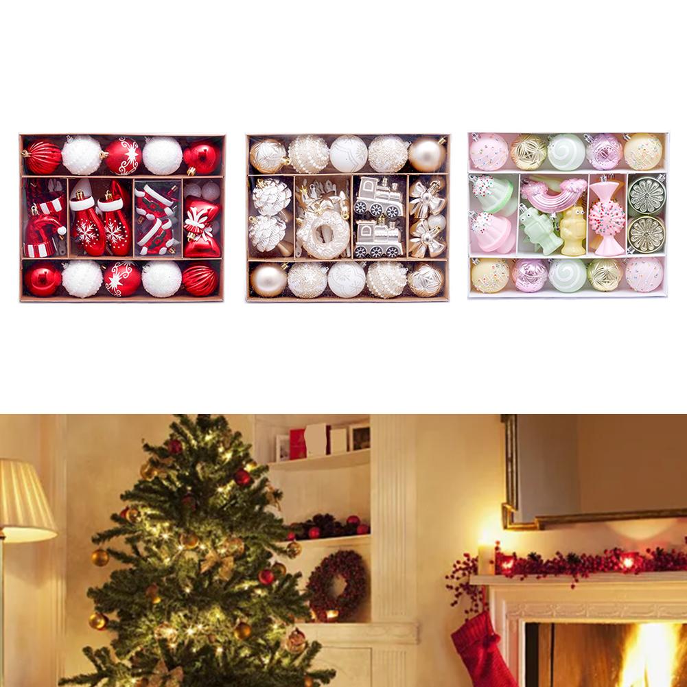 Holiday Decor Christmas Ball Set Christmas Celebration Colorful Holiday Decoration Balls Easy Storage Packaging