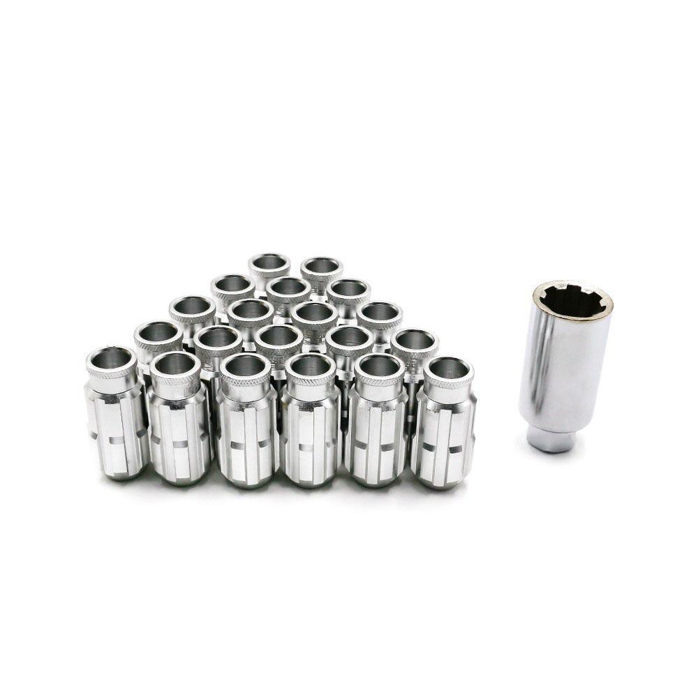 20 Pcs Wheel Lug Nuts Screw Racing Aluminium Alloy Theft Prevention Wheel Bolts Wheel Studs M12x1.5/1.25 50MM for Most Cars