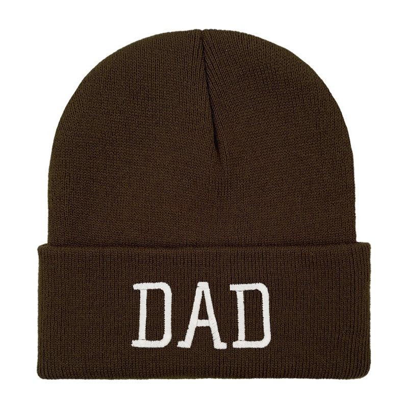 Xiyin embroidery flower MOM DAD knitted hat versatile wool hat outdoor cycling pullover hat