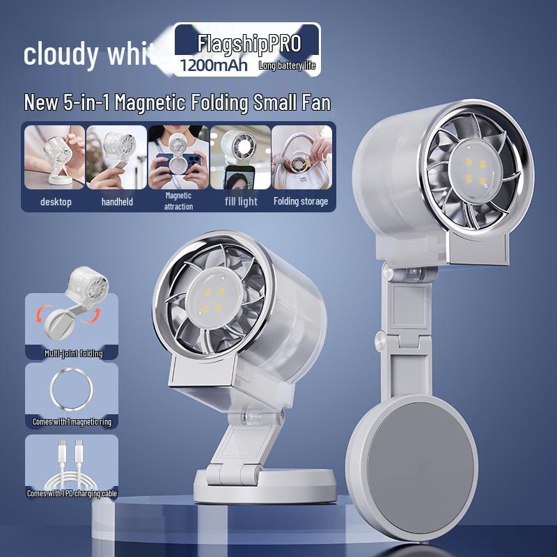 100-Speed Desktop Fan with Timer & Light for Home/Office