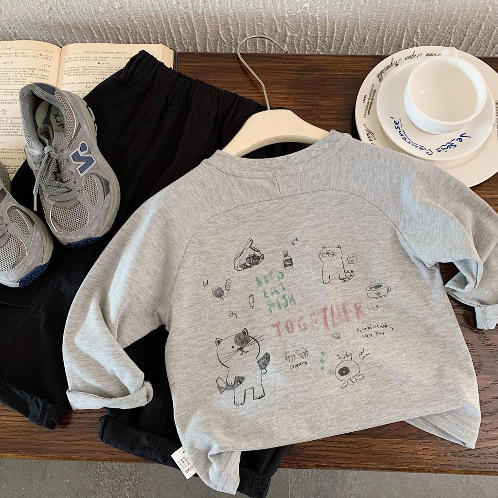 Children'S Long-Sleeved T-Shirt Spring New Korean Version Of Boys And Girls Cartoon Pullover Baby