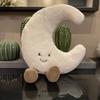Nordic Smile Face Moon Yellow Sun Plushie Cushion Stuffed Cute Weather Plush Toy for Kid Bedroom Decor Sofa Throw Pillow