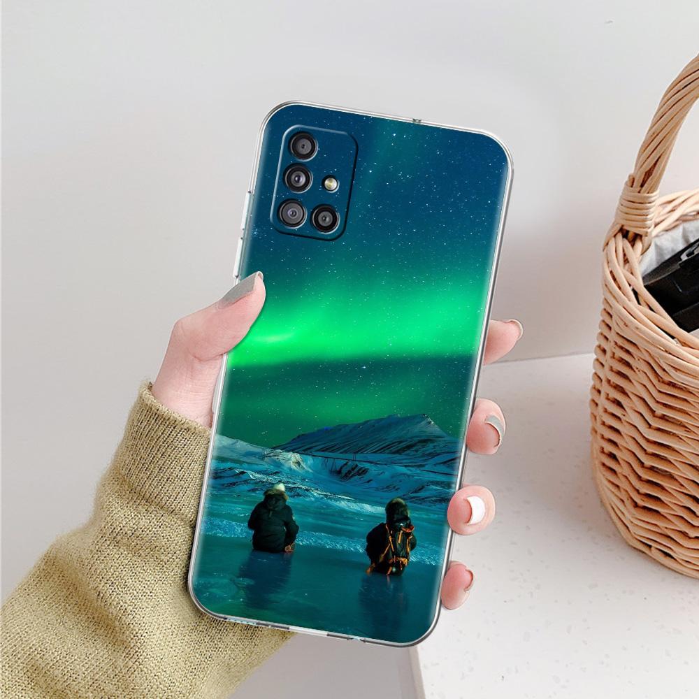 Чехол для телефона Aurora Borealis для Samsung Galaxy A51 A71 A21S A12 A11 A31 A41 A52 A32 5G A72 A01 A02S, мягкий силиконовый прозрачный чехол