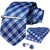 Набор для Мужчин: клетчатый галстук 8,5 см, клип и запонки в клетку
