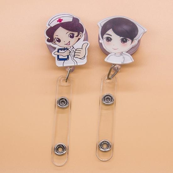Симпатичный выдвижной бейдж на катушке, медсестра, доктор, ключ, ID, имя, держатель для карт, офисные принадлежности