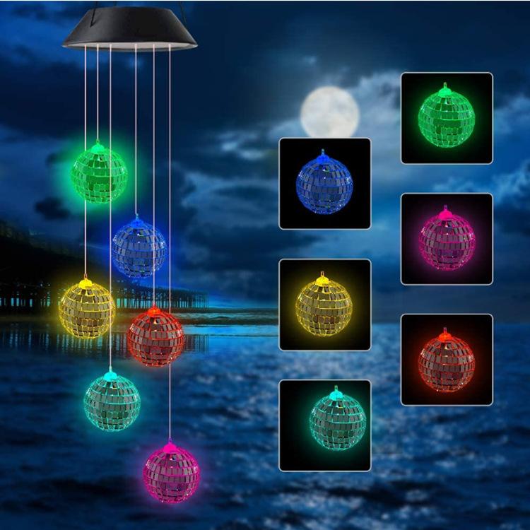 1PC Led Color Changing Solar Wind Chime Light Waterproof Outdoor Windchime Butterfly Hanging Lamp for Garden Decoration