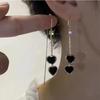 Geometric Long Tassel Heart Square Pendant Drop Earring For Women Shiny Zircon Flower Leaf Earrings Charms Ear Line Jewelry