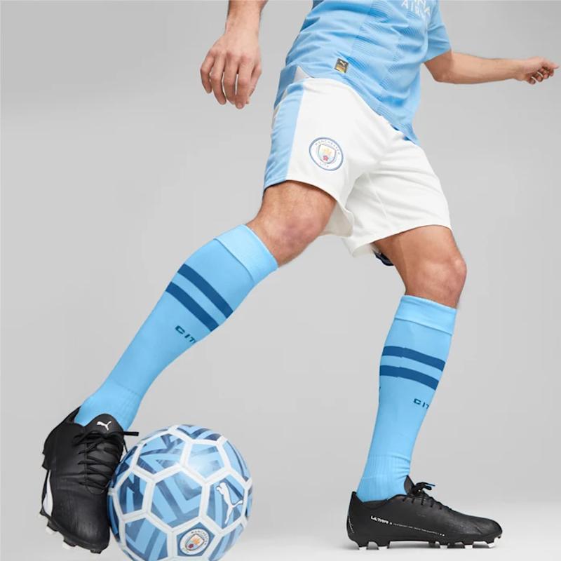 Puma Manchester City Home Jersey Series Logo Embroidered Color Block Fan Sports Football Shorts Men Shorts Blue 770483-04