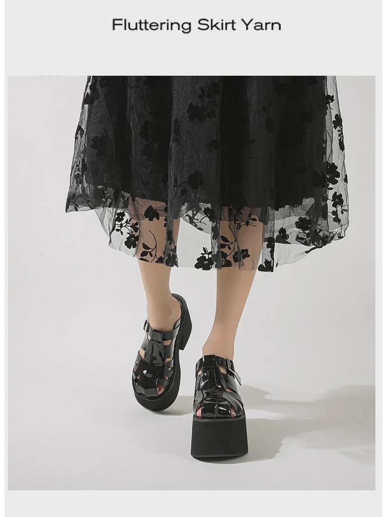 Женские водонепроницаемые сетчатые босоножки на платформе без застежек, каблук 11 см, летние уличные сандалии большого размера