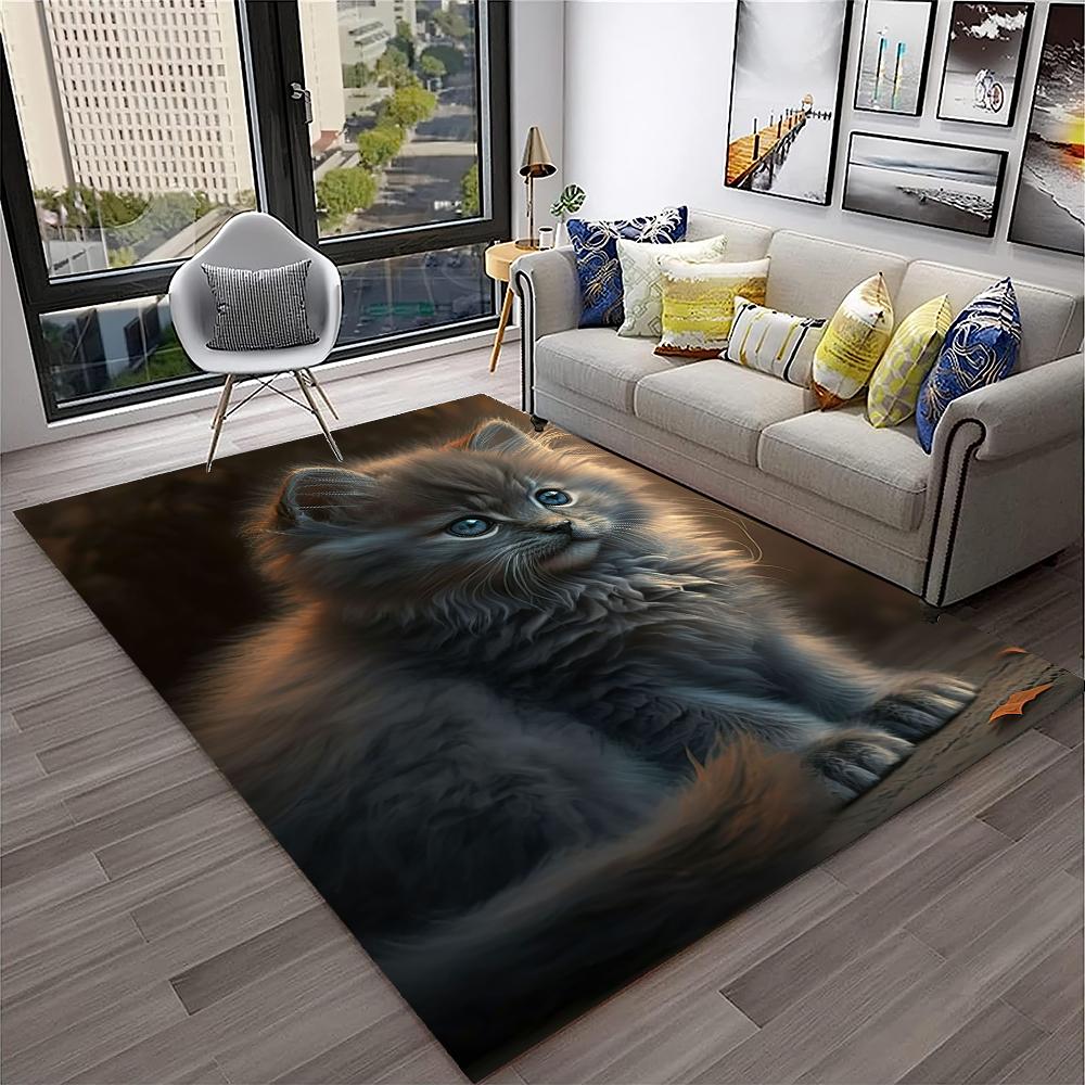Милый трехцветный кот, кот Гарфилд, персидский кот, ковер-ковер мультяшный рэгдолл для дома, гостиной, спальни, дивана, придверный коврик, декор, детский, нескользящий