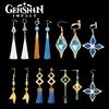 Game Genshin Impact Cosplay Earrings Zhongli Qiqi Tartaglia Kaeya Alberch Eardrop Ear Clip Women Costume Props Jewelry Gift