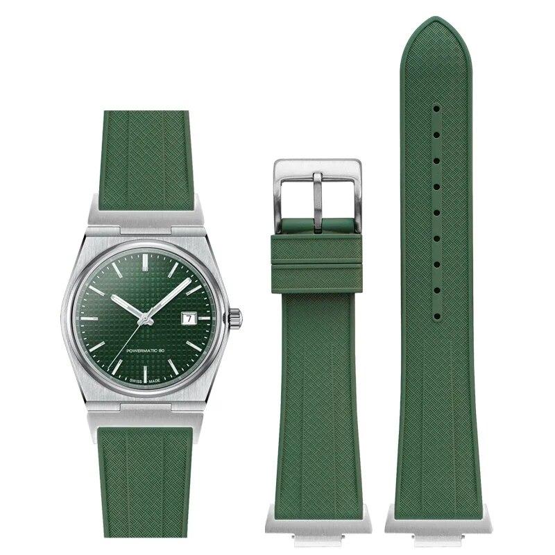 Ремешок из фторкаучука с адаптером для Tissot серии PRX T137.407/T137.410 Super Player 40 мм, новый быстросъемный ремешок для часов FKM 12 мм