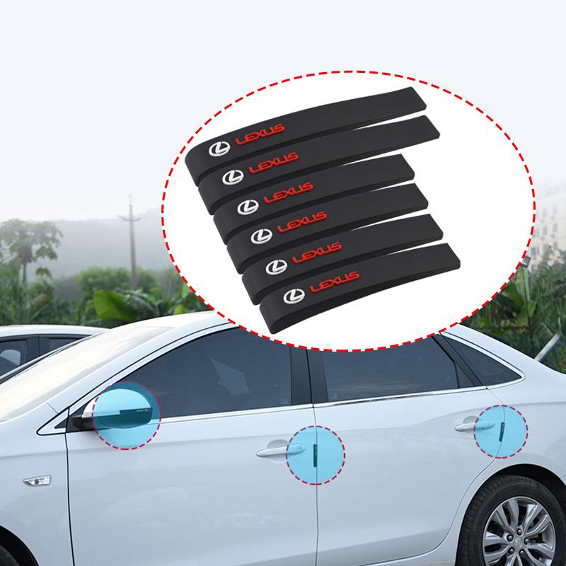 EAV3 2026 Hot Interior Stickers 6Pcs Car Anticollision Rubber Strip Door Anti Scratch Stickers For Lexus RX300 IS200 IS250 ES350 Ct20