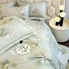 Sleep grid 60 count all cotton, pure cotton, thickened long staple cotton, digital printed four piece set