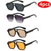1pcs/4pcs Brand Fashion Square Women Men Sunglasses Retro Rivets Women Brand Designer Shades UV400 Sun Glasses Shades