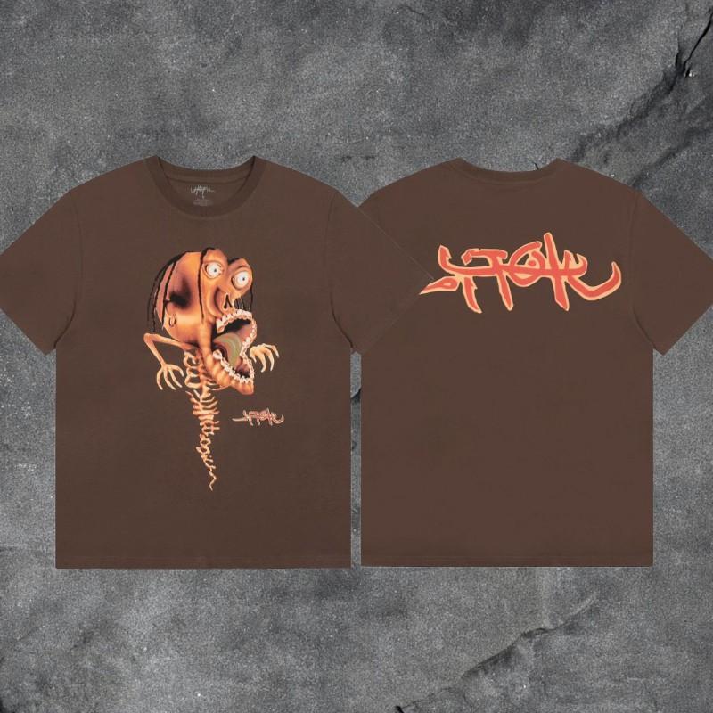 Официальный мерч Travis Scott Utopia Tour Мужская хлопковая уличная футболка Свободный крой Повседневная футболка