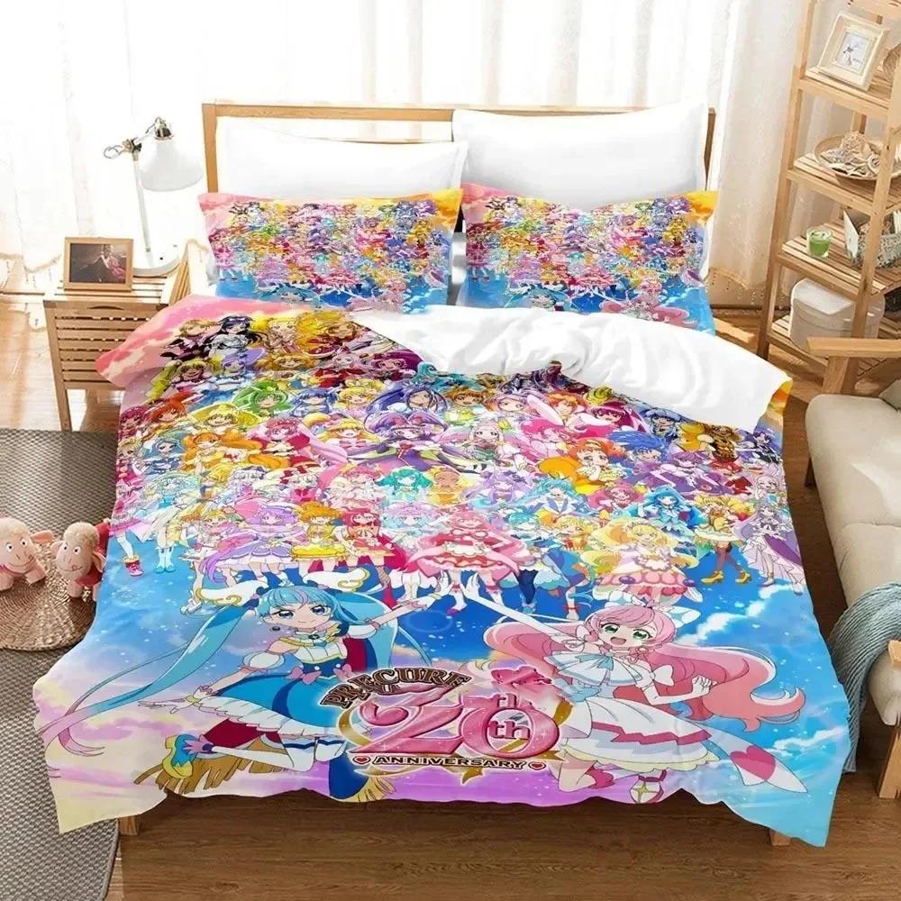 Аниме Pretty Cure Комплект постельного белья для мальчиков и девочек Twin Queen Size Пододеяльник Наволочка Кровать Дети Взрослые Мода Домашний Текстиль Текстиль
