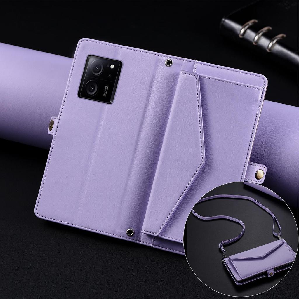 Чехол-книжка для Xiaomi 13T Pro, 13T в стиле конверта из ПУ-кожи, кошелек, чехол для телефона с ремешком через плечо