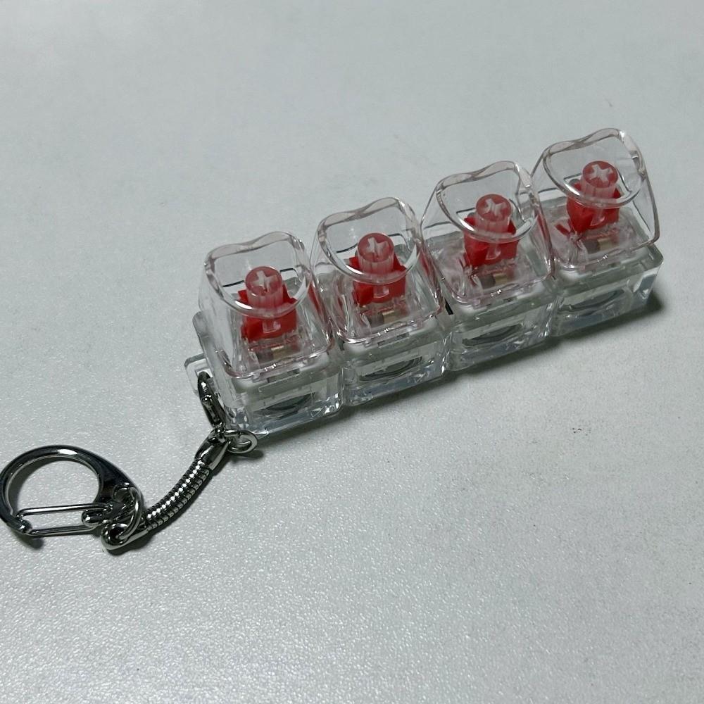 Finger Keyboard Keycap Pinch Toy 4Keys Fidget Keychain Relaxing Button Keycap