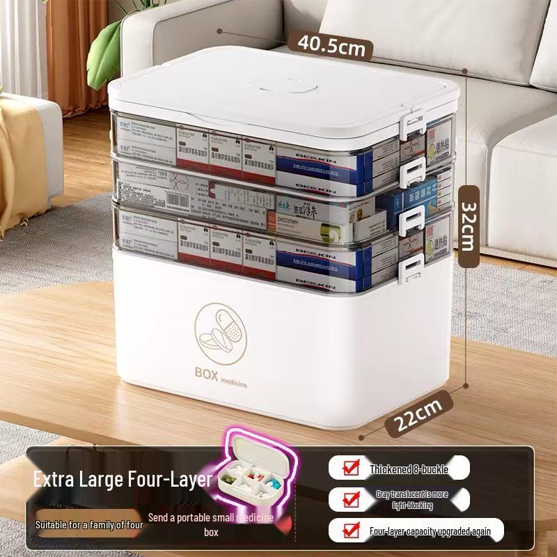 Портативный многослойный ящик для лекарств: Бытовой аварийный набор для хранения первой помощи