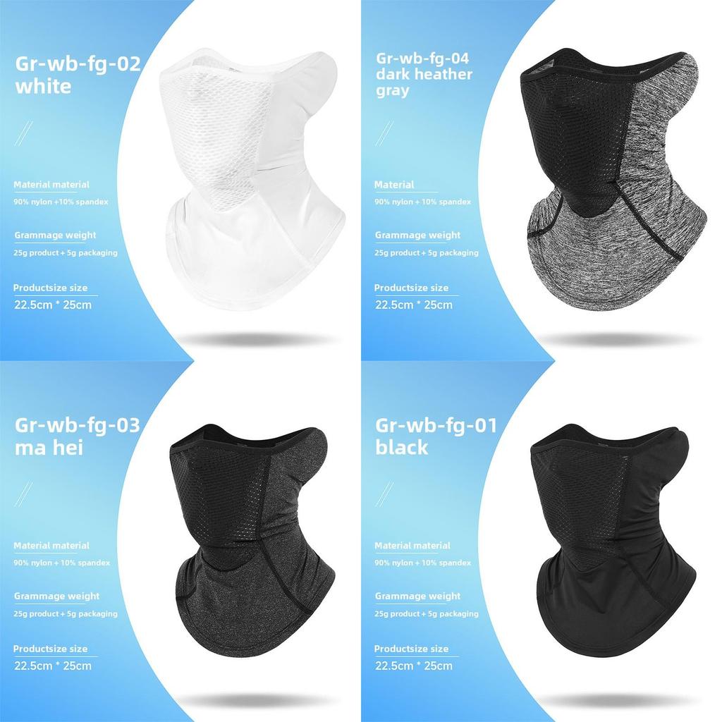 Cycling Face Mask Breathable Nylon With Reflective Strips For Outdoor Sports And Sun Protection