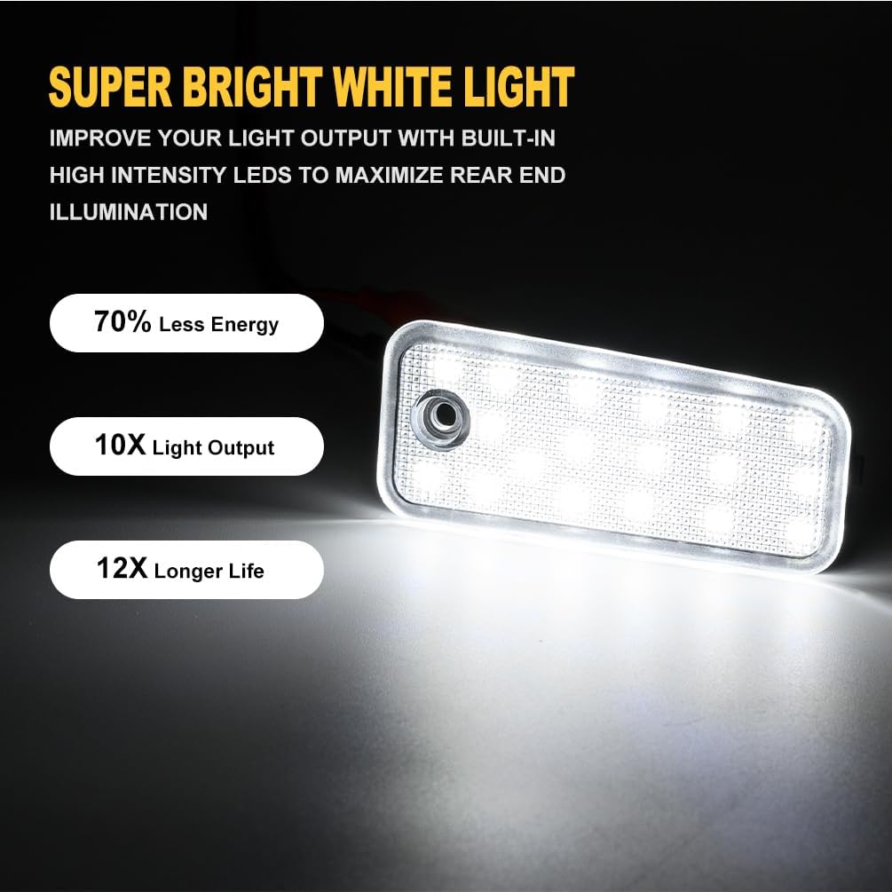 NJSBYL Xenon White LED License Plate Lights For 2013-up Kia Rondo Telluride and Hyundai Azera Santa Fe Rear Number Licence Plate LED Tag Lamps