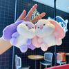Подвеска для кук Плюшевый брелок Мягкий кролик с длинными ушами Подвеска с металлической пряжкой, вращающейся на 360 градусов Целебный плюшевый брелок