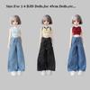 Mini Doll T-shirt Vest Cute Princess Pants Tops Gift Toys Wide Leg Pants for 1/4 BJD 45cm Doll