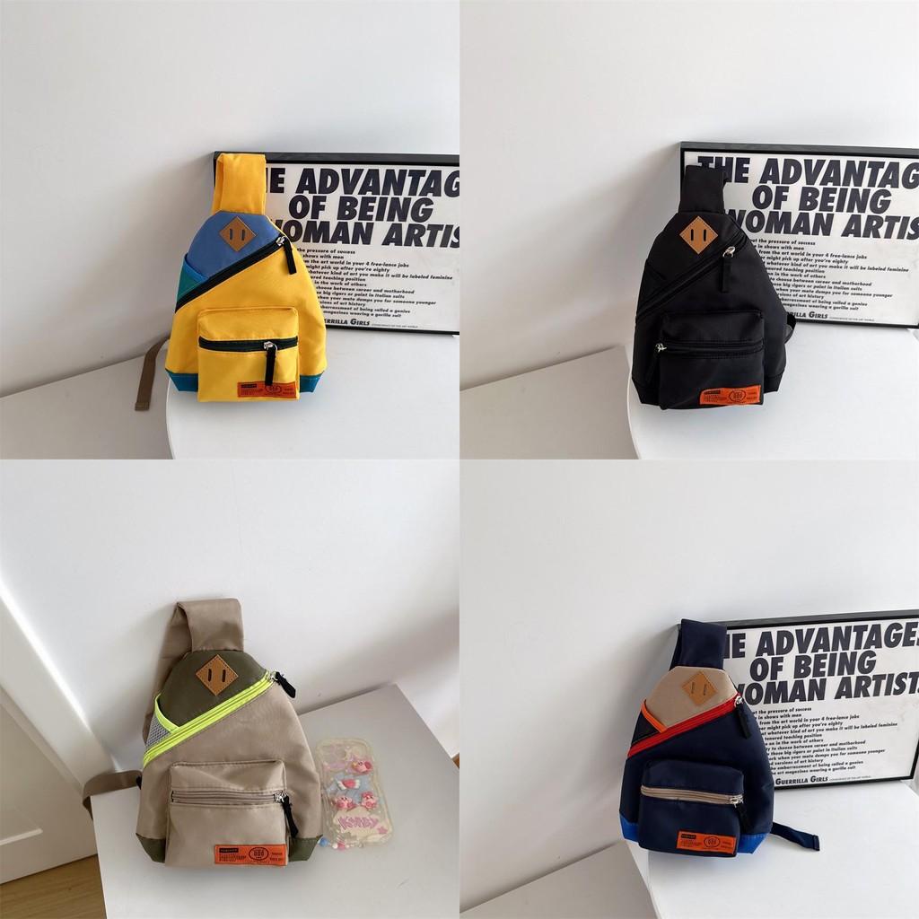 Модная детская наплечная сумка с дизайном в стиле колор-блок для повседневных школьных прогулок