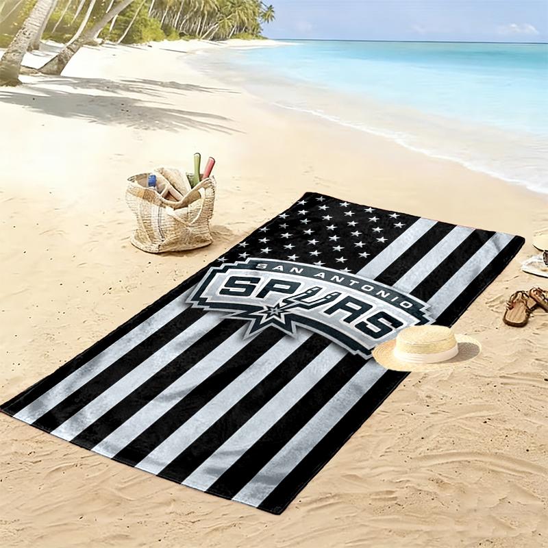 Spurs logo Print Beach Towel, Large Soft Quick Dry Towel for Beach Camping Swimming