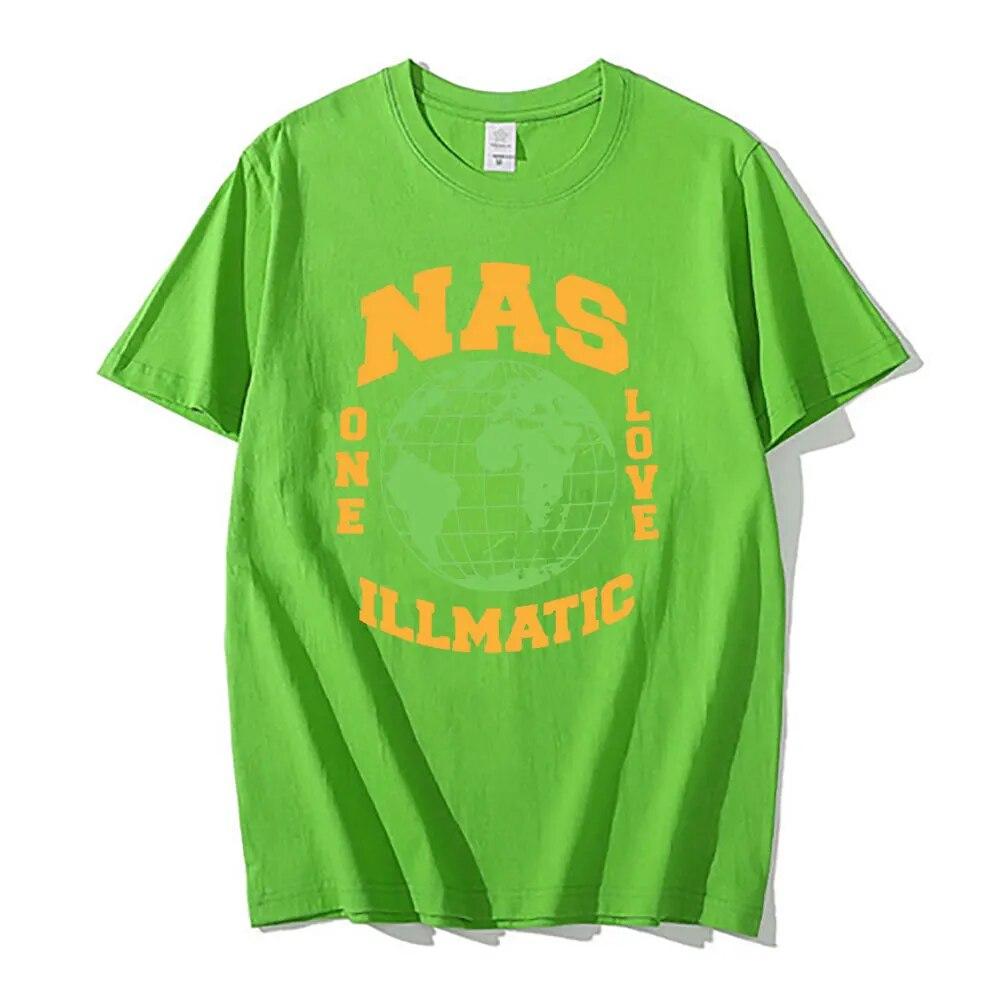 Rap Nas One Love Illmatic Hip Hop Vintage T-shirts Unisex Fashion Tshirt Unisex Women High Quality Casual Oversized Harajuku T Shirt