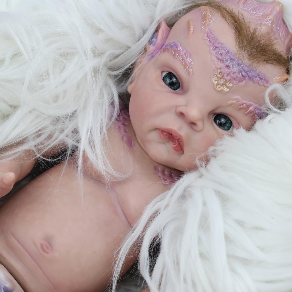 BZDOLL 50CM 3D Paint Skin Soft Silicone Reborn Princess Atlantyss Seahorse Baby Doll Lifelike 20 Inch Hippocampus Premium Collectibles