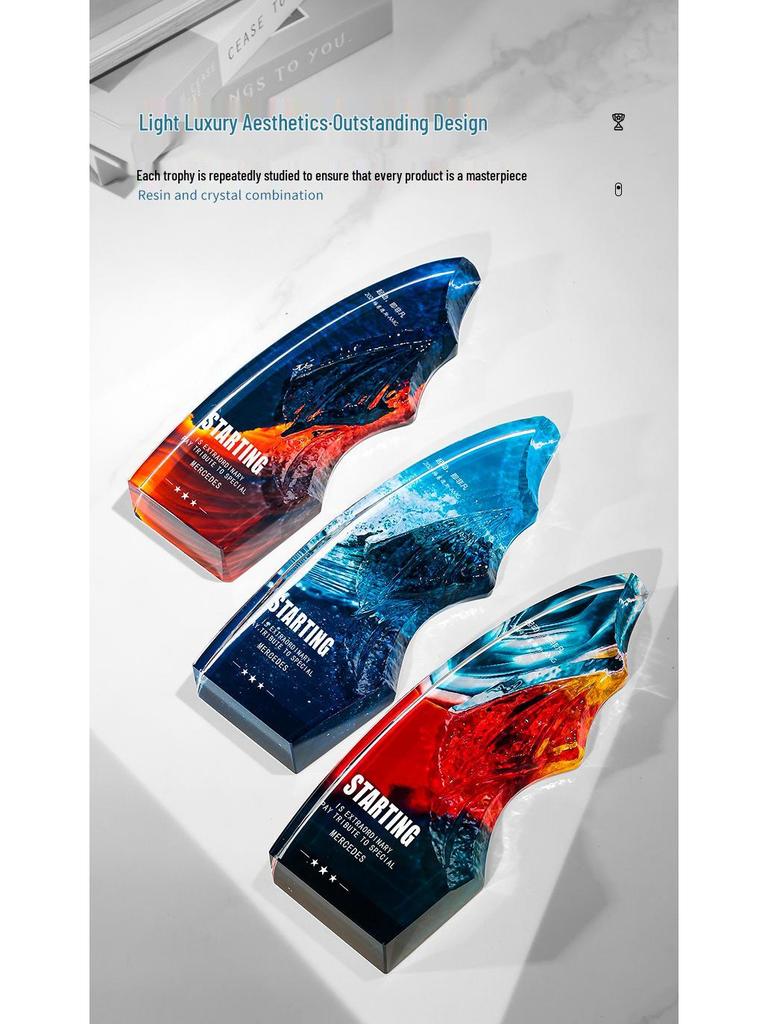 Хрустальный трофей «Пятиконечная звезда»: Полноцветная печать для выдающегося признания команды и сотрудников на ежегодных собраниях