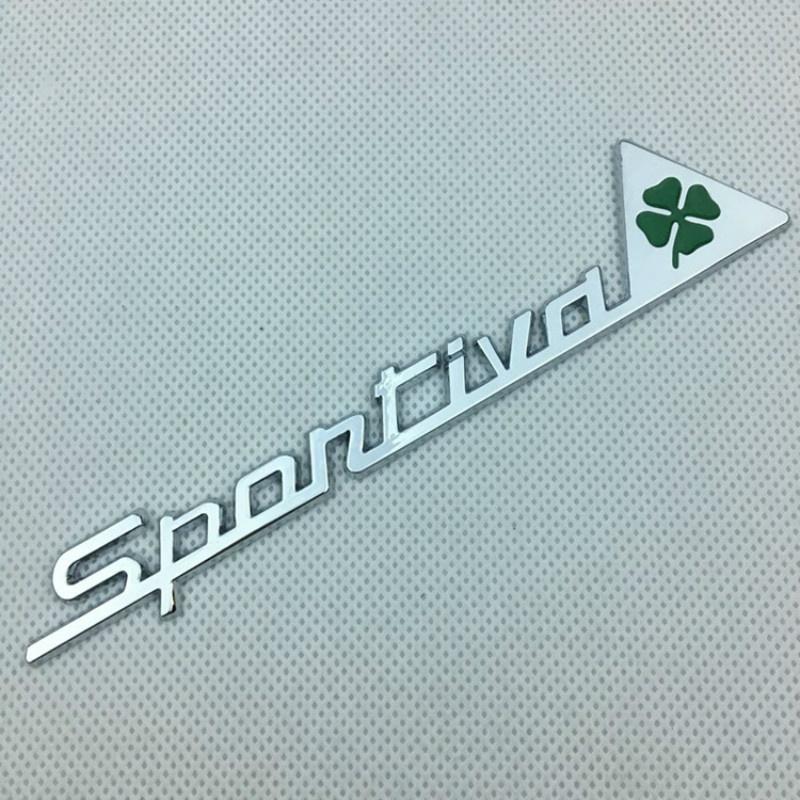Metal Sportiva Quatrefoil Green Delta Car Side Fender Emblem Badge Sticker Decal for A-lfa Ro//meo 4C 8C 156 166 159 Giulietta Spider GT