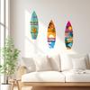 3PC/Set Wall Hanging Storage Rack Background Surfboard Shape Wooden Wall Rack Bedroom Wall Decoration Summer Shelf Decor Cafe