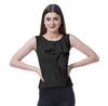 Womens Sleeveless Ruffle Top Round Neck Blouse Casual Tshirt Tops