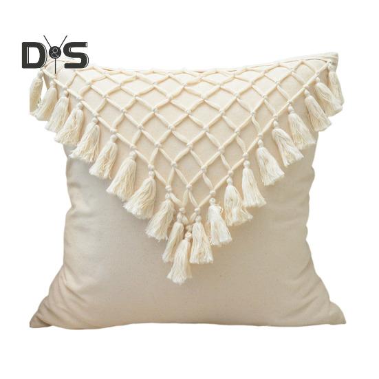 Наволочка с кисточками и скрытой молнией, декоративная бахрома, квадратная форма, бохо-стиль, офисный диван, декоративная наволочка для подушки, гостиная, спальня, автокресло